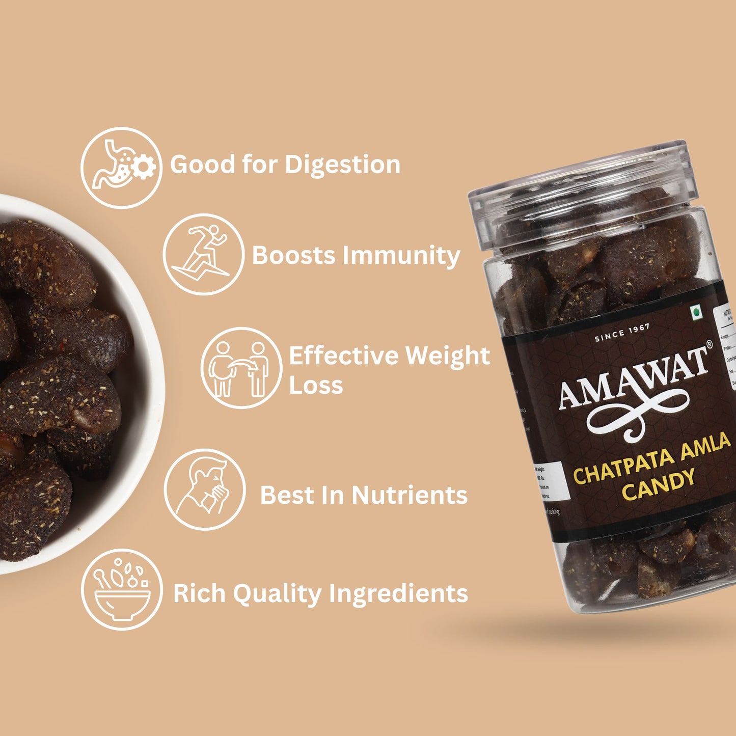 Chatpata Amla Candy - Digestive Salted Gooseberry Candy