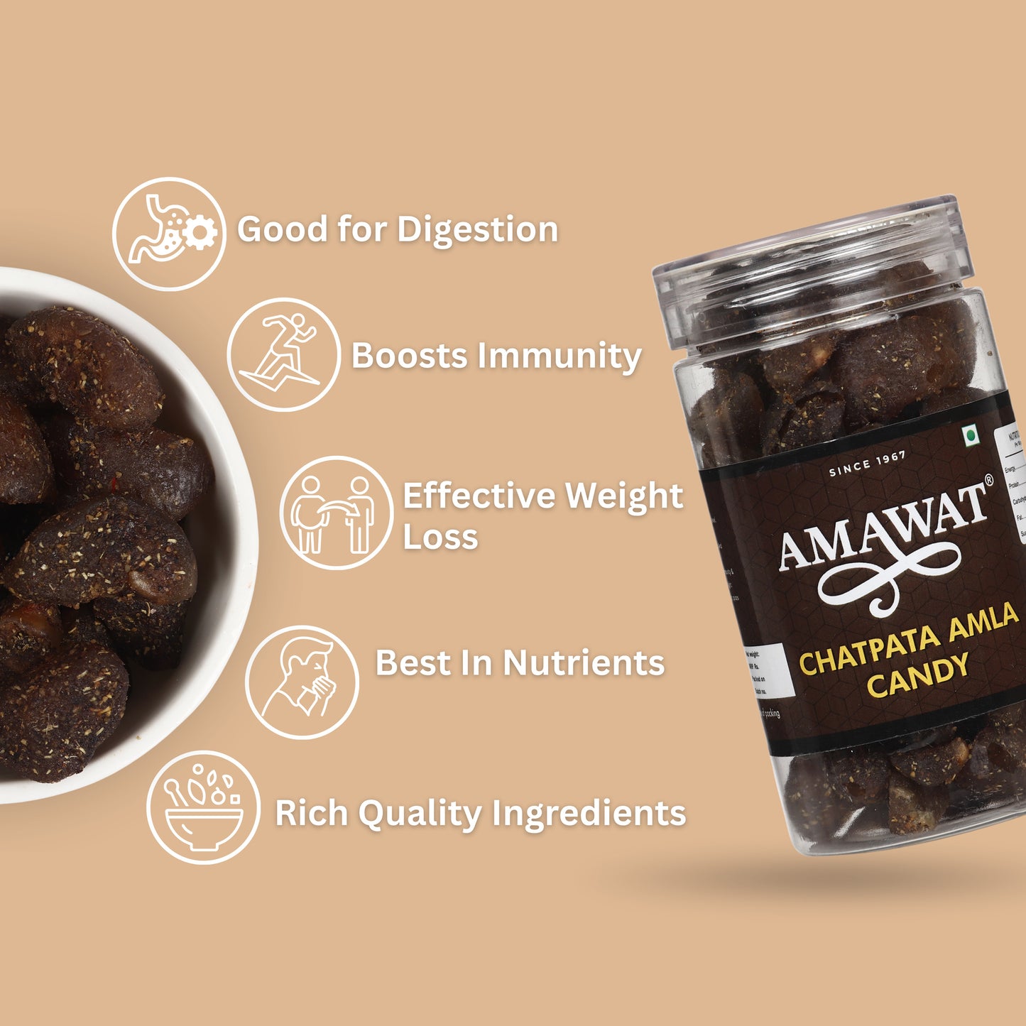 Chatpata Amla Candy - Digestive Salted Gooseberry Candy