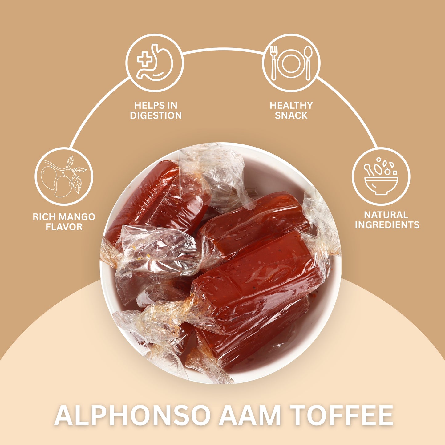 Alphanso Aam Toffee - Oraange Aam Papad Toffee / Candy / Jelly