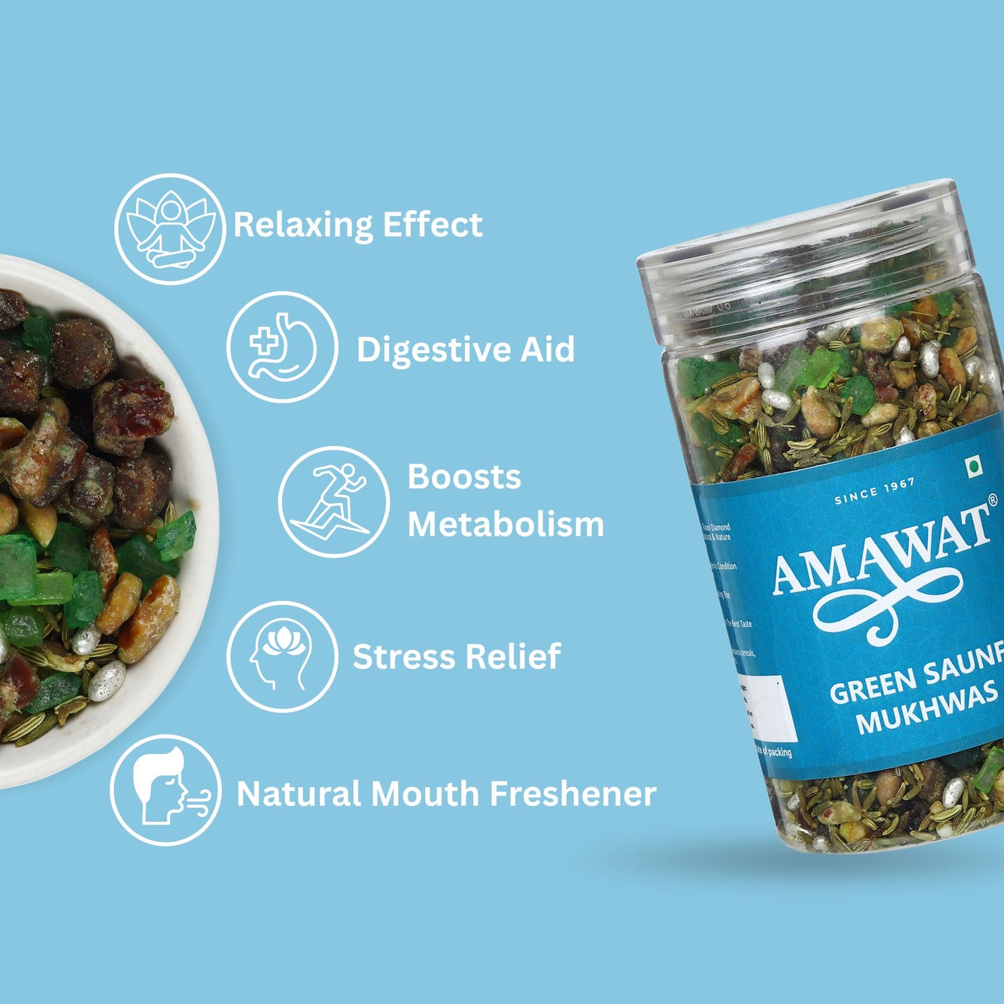 Green Saunf Mukhwas - Mouth Freshener digestives