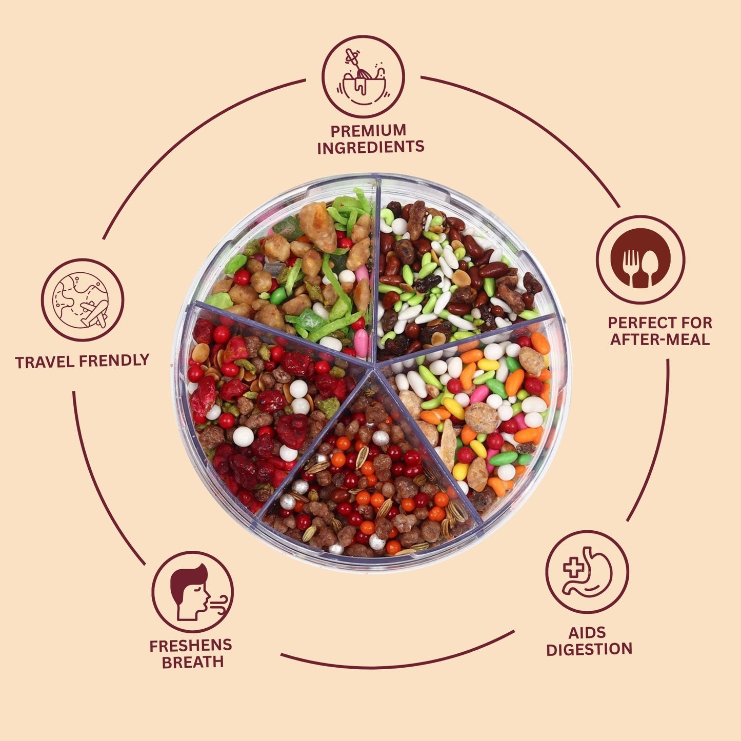 5 In 1 Panchratan Classic - Premium Indian Mukhwas & Mouth Freshener (300g)