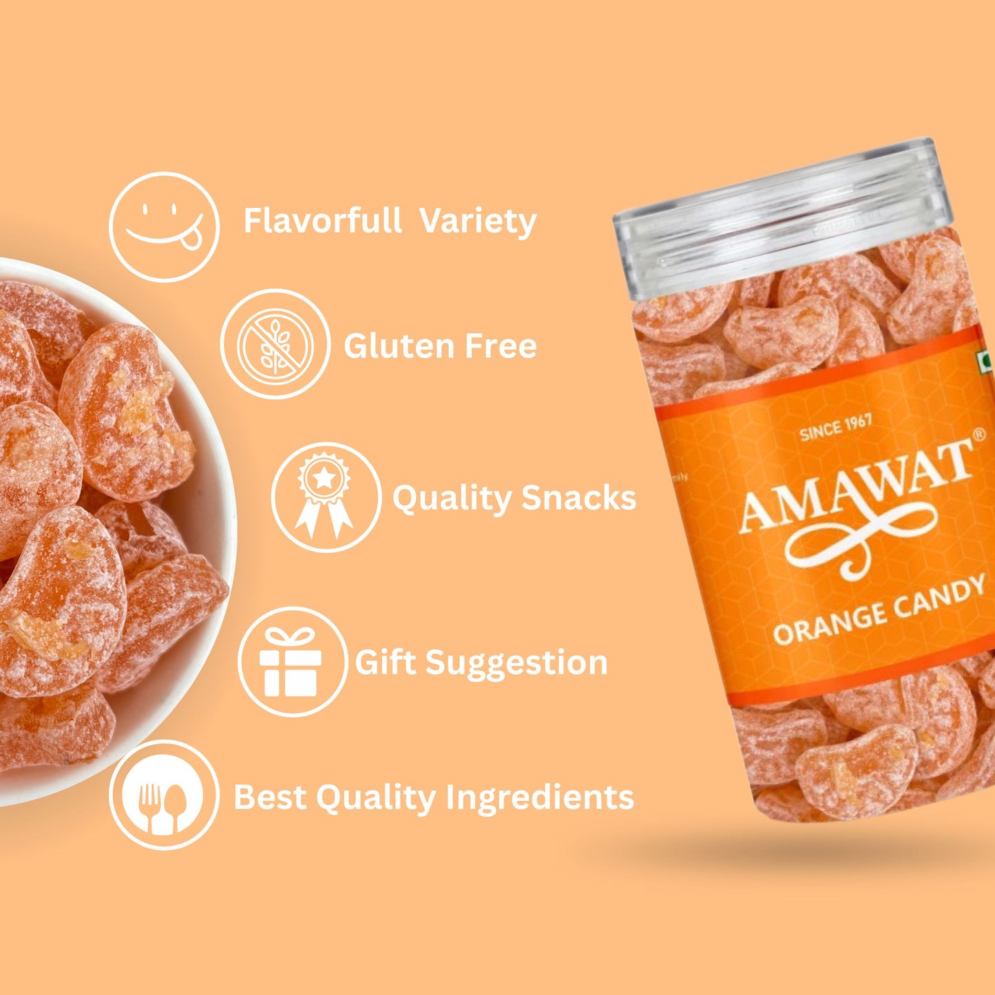 Orange Candy - Sweet Candy | Orange Flavour Candy