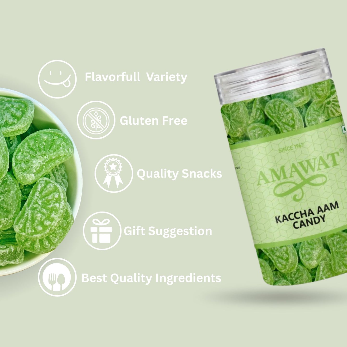 Kaccha Aam Candy - Tangy & Sweet Candy | Kaccha Aam Flavour Candy