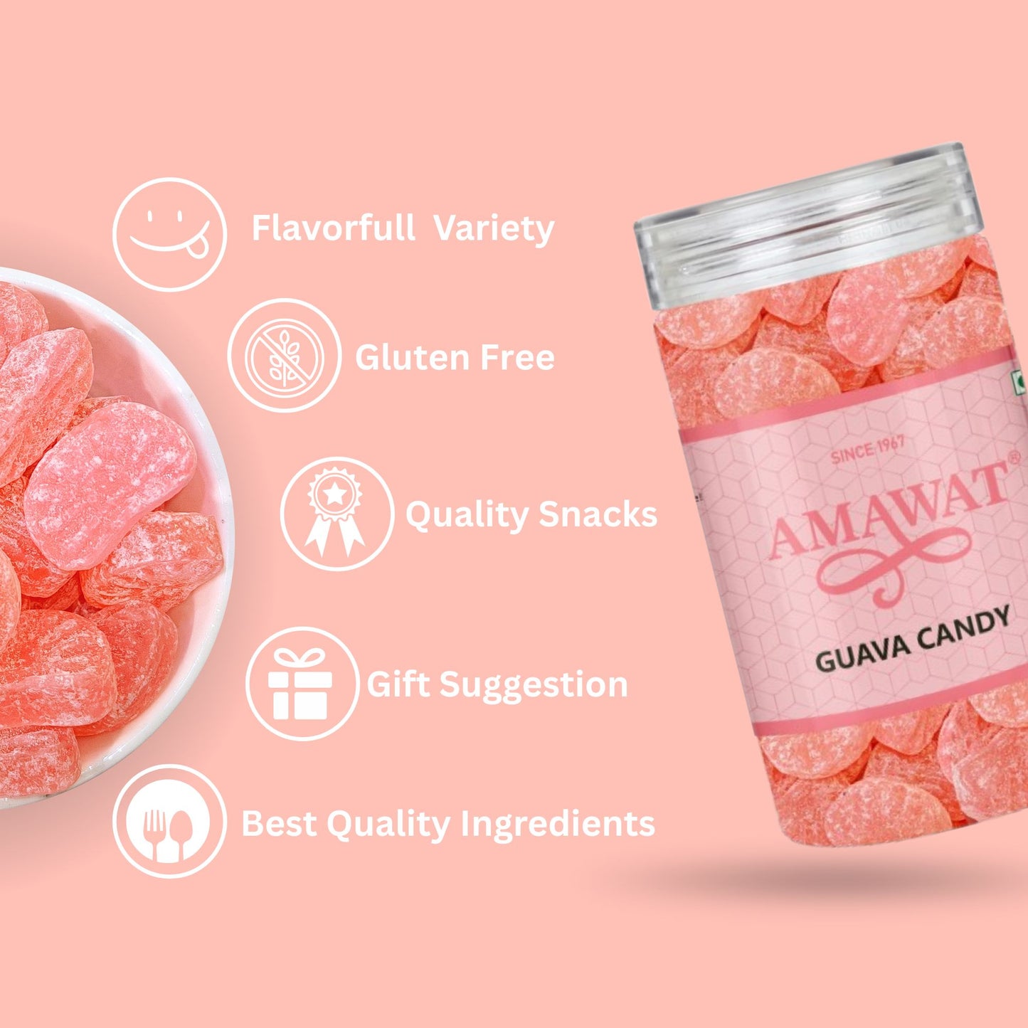 Guava Candy - Sweet Candy | Guava Flavour Candy