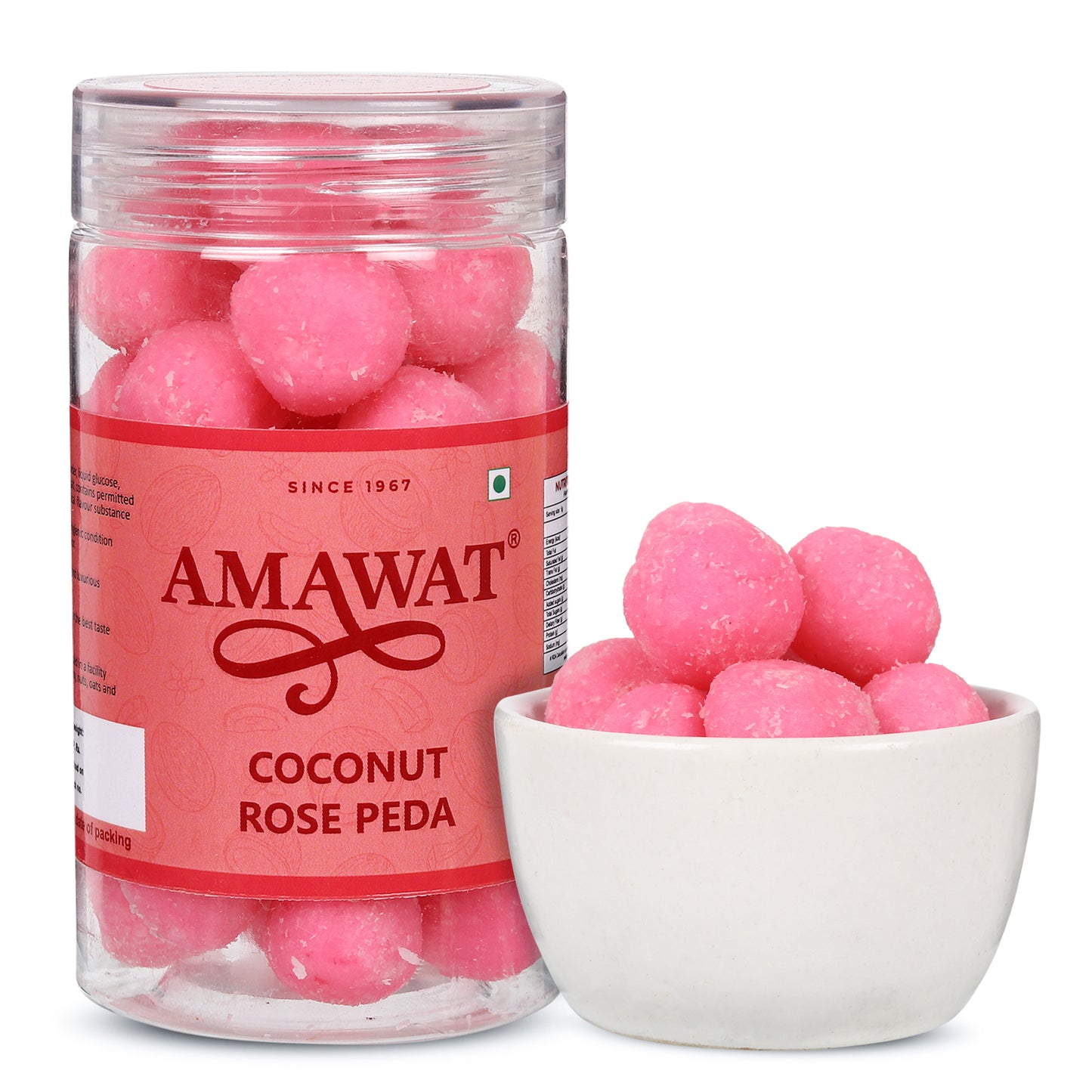 Coconut Rose Peda - Coconut Toffee Candy | Rose Candy