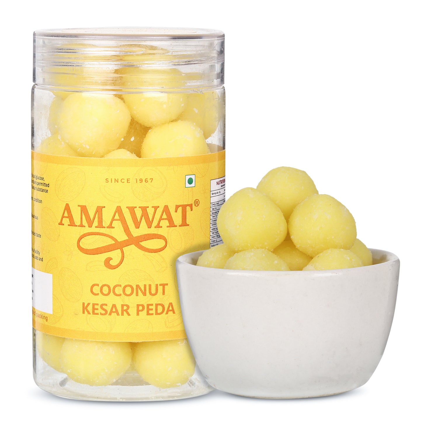 Coconut Kesar Peda - Coconut Toffee Candy | Kesari Nariyal Goli