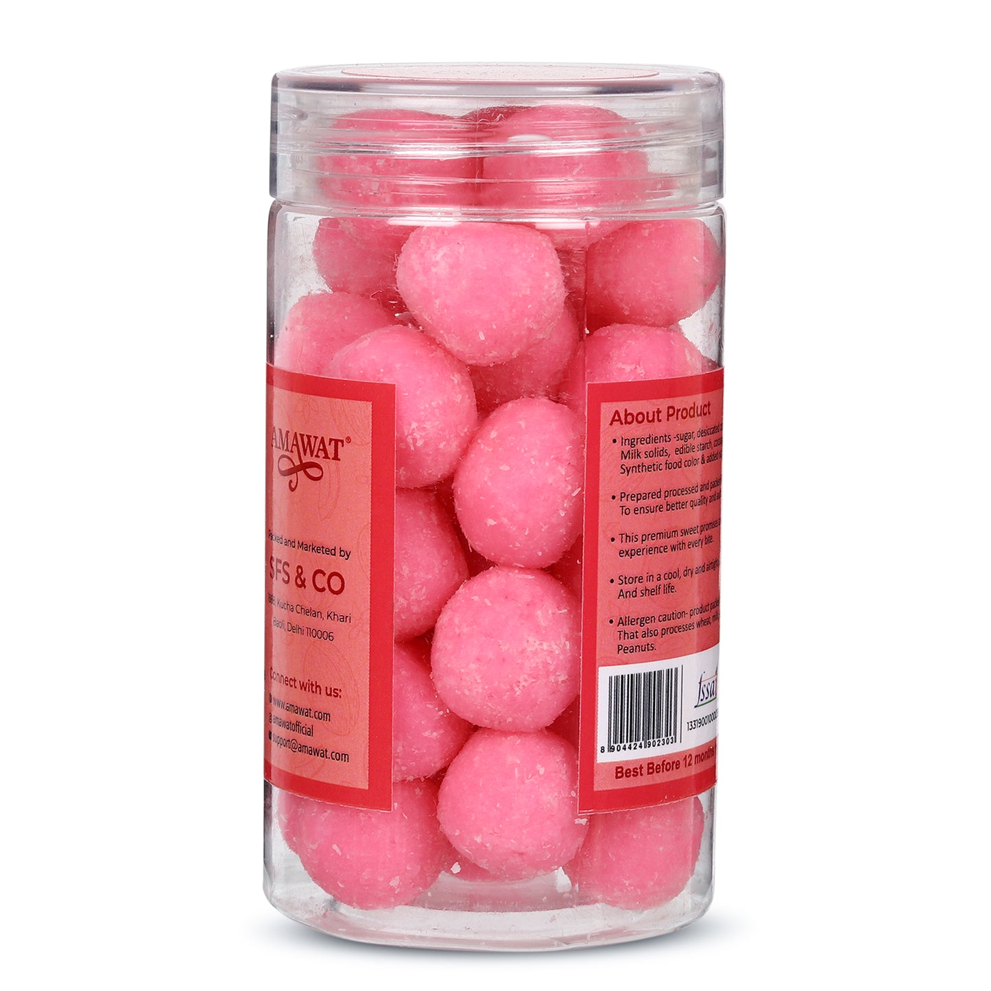 Coconut Rose Peda - Coconut Toffee Candy | Rose Candy