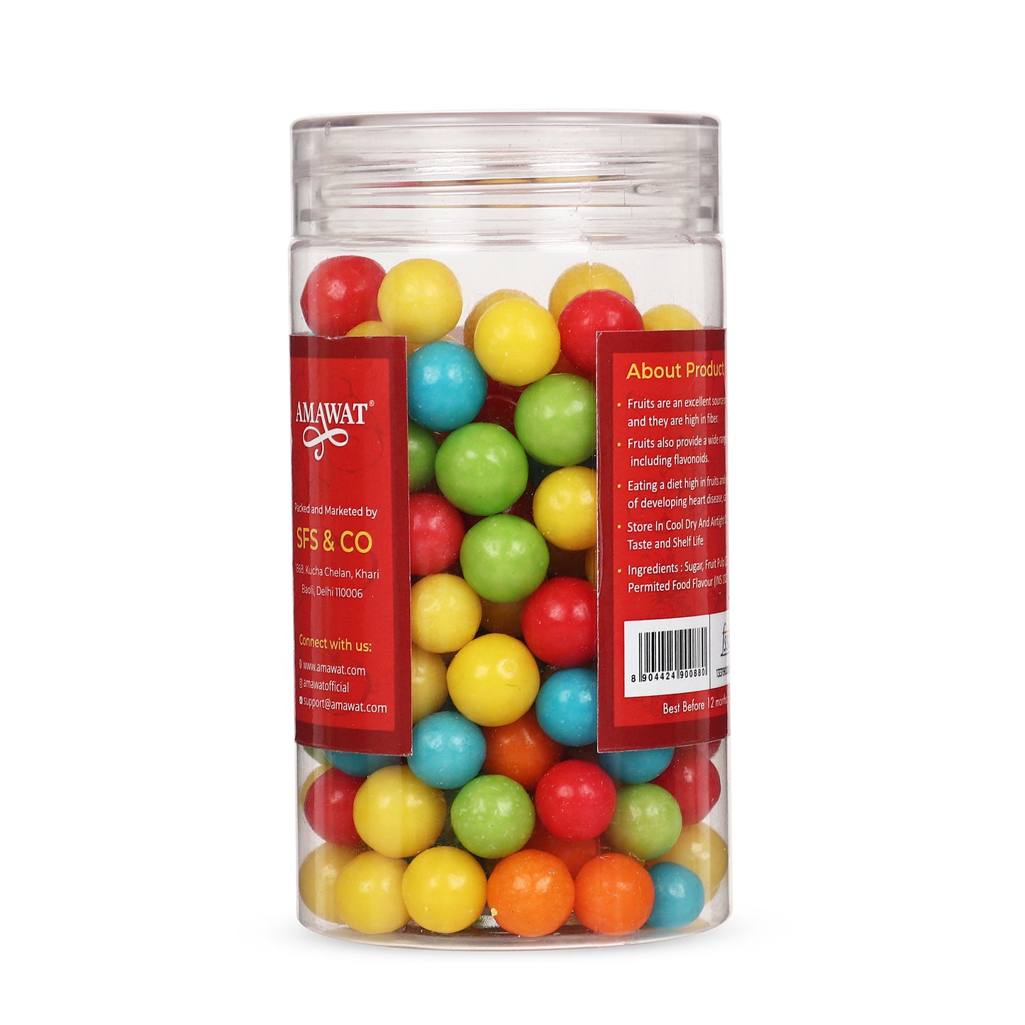 Fruit Ball - Colourful and Flavoured Sour and Sweet Candy Balls 150 gm