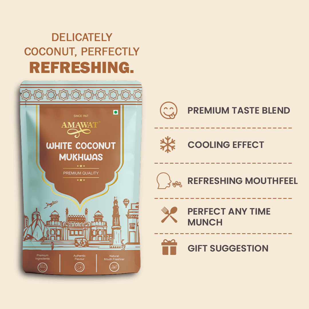 White Coconut Mukhwas - Digestive Mouth Freshener | 100gm