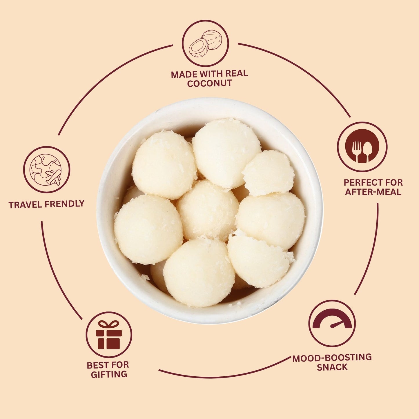 Coconut White Peda - Coconut Toffee Candy