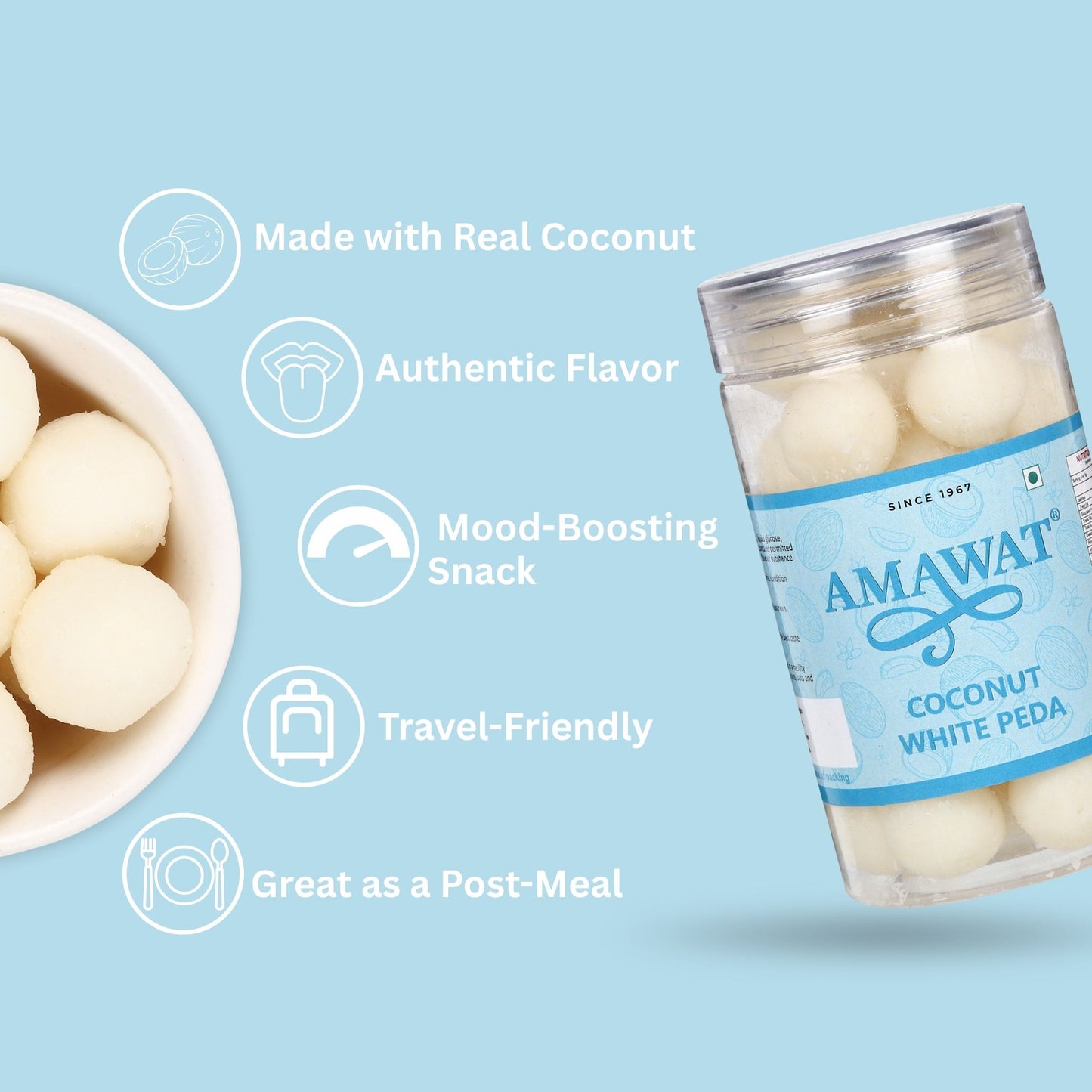 Coconut White Peda - Coconut Toffee Candy