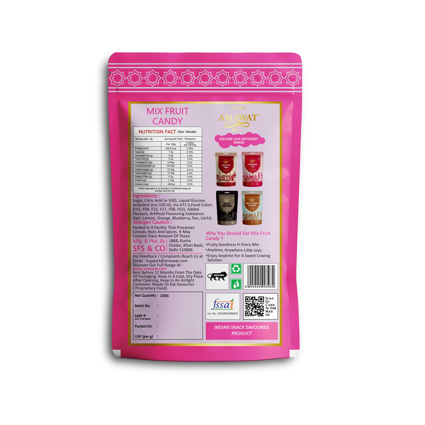 Mix Fruit Candy - Old-School Sweet Fruit Candy | 100gm