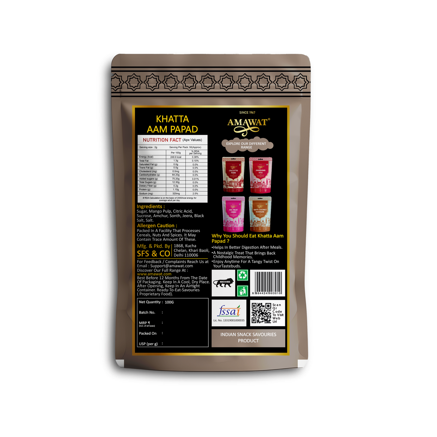 Khatta Aam Papad - Tang That Makes You Smile | 100gm