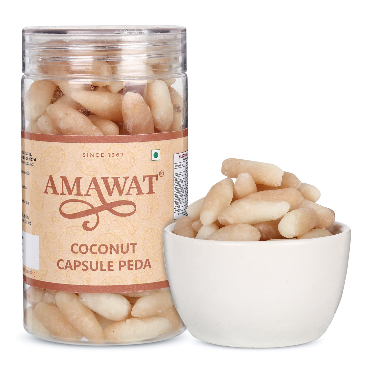 Coconut Capsule Peda -  Coconut Sweet Candy
