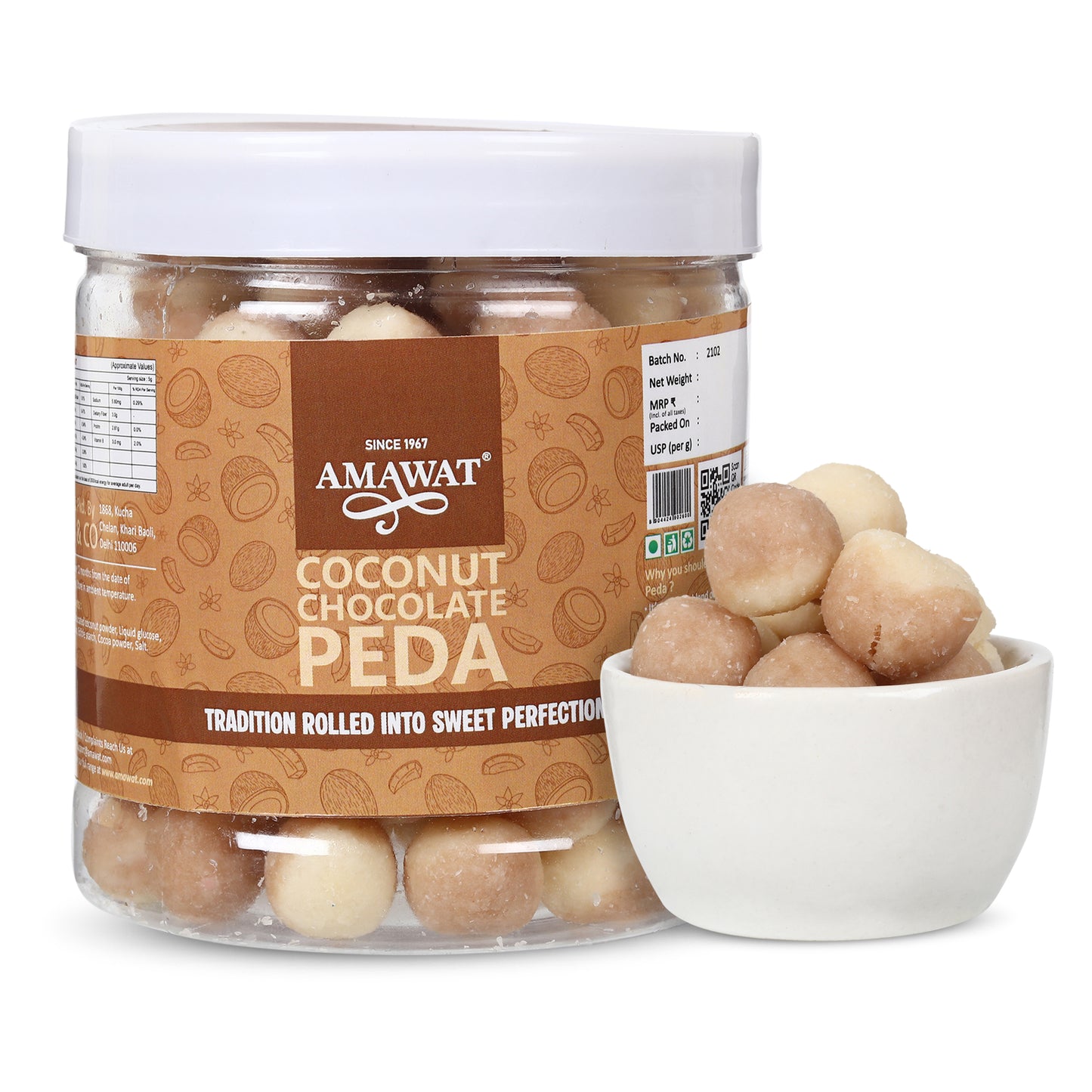 Coconut Chocolate Peda -  Coconut Sweet Candy