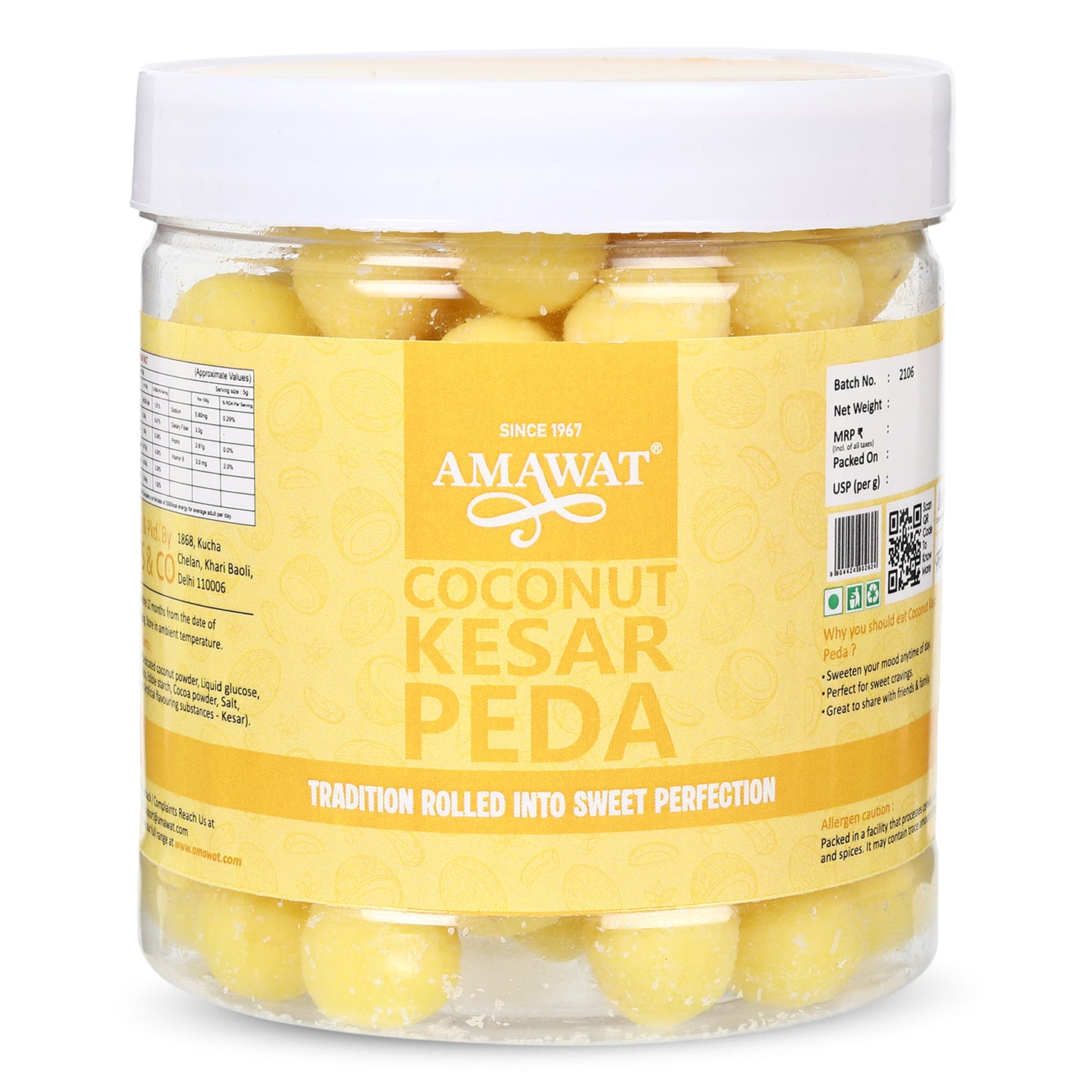 Coconut Kesar Peda - Coconut Toffee Candy | Kesari Nariyal Goli